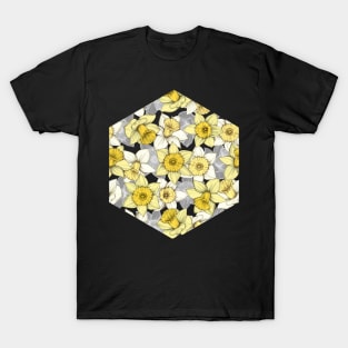 Daffodil Daze - yellow & grey daffodil illustration pattern T-Shirt